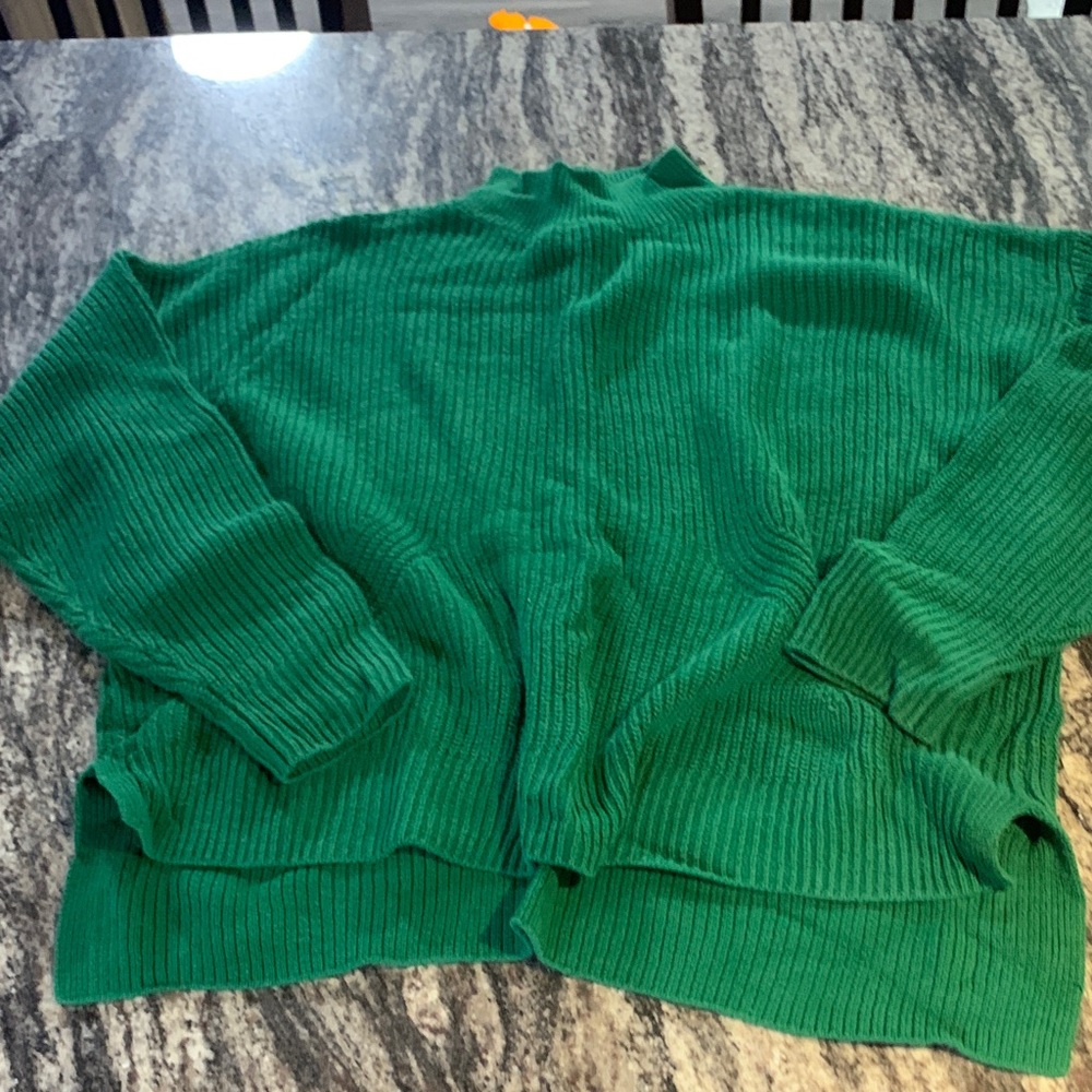 long tall sally Emerald Green Ribbed Turtleneck Sweater